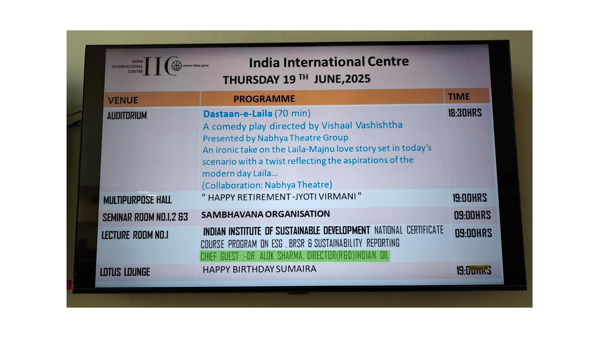 IIC Annexe Programme